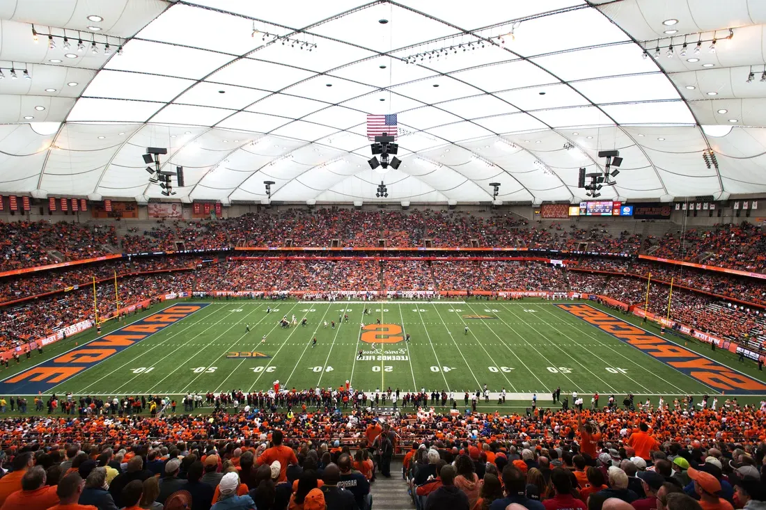 Birdseye view of inside the JMA Wireless Dome on game day.